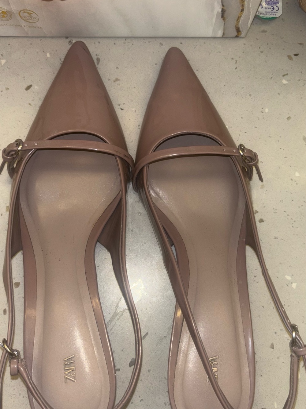 Zara nude kitten heels